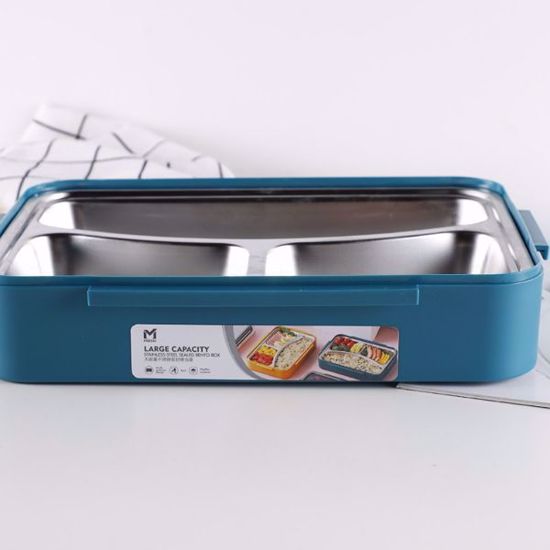 Picture of Large capacity stainless steel lunch box(272*202*62mm)