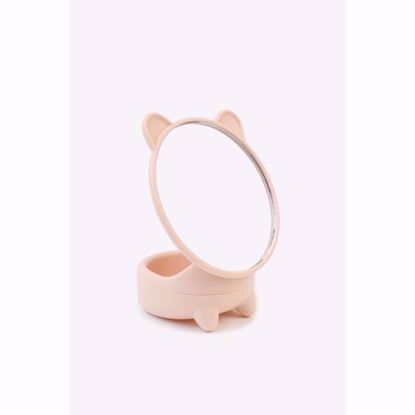 صورة Cute Cat Desktop Makeup Mirror with Storage Box – HD Vanity Princess Mirror