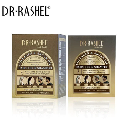 Picture of Dr.Rashel Collagen And Argan Oil Hair Color Shampoo Sachet - Dark Brown