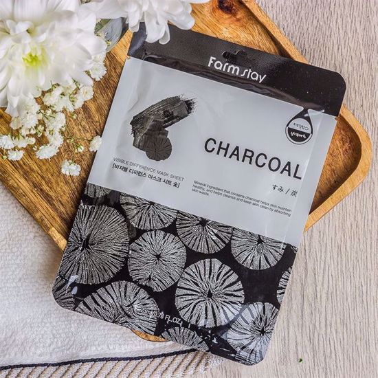 Picture of FARMSTAY CHARCOAL VISIBLE DIFFERNCE MASK SHEET