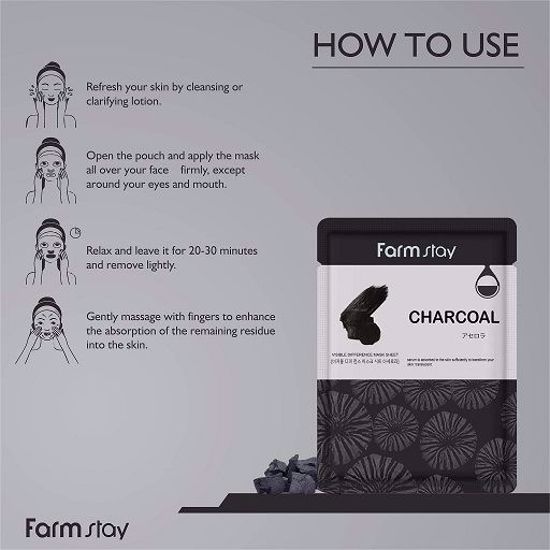 Picture of FARMSTAY CHARCOAL VISIBLE DIFFERNCE MASK SHEET