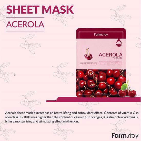 Picture of FARMSTAY ACEROLA VISIBLE DIFFERENCE MASK SHEET