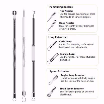 Picture of 3-Piece Stainless Steel Acne Needle Set with Storage Case