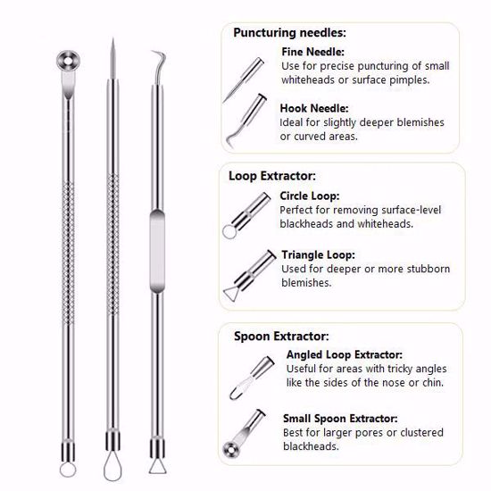 Picture of 3-Piece Stainless Steel Acne Needle Set with Storage Case