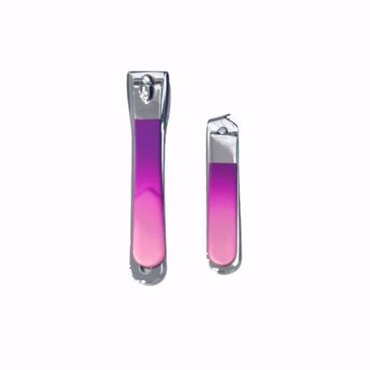 صورة 2-Piece Nail Clipper Set – Purple Pink Gradient Design
