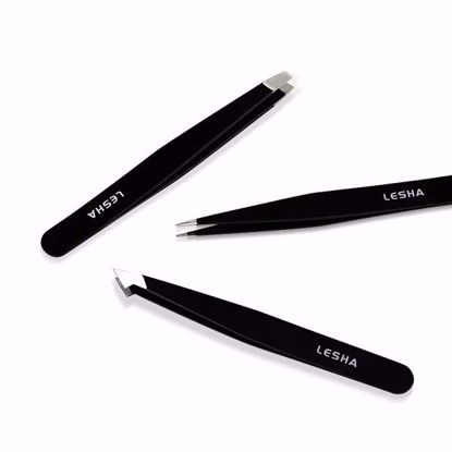 صورة 3-Piece Tweezer Set – Pointed, Slant-Pointed & Slanted Tips