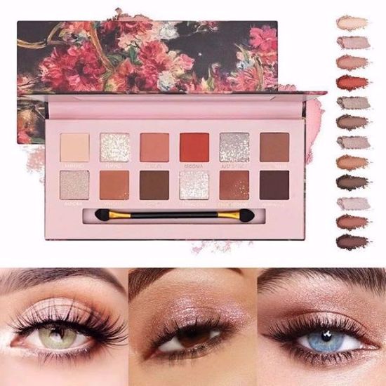 Picture of MUGE LEEN 12-Color Stagnated Flower Oil Painting Style Eyeshadow Palette