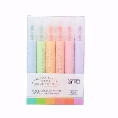 صورة Dreamy Color Highlighter Set – 6 Fluorescent Pens