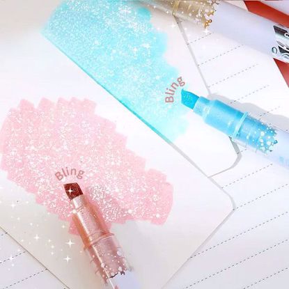 Picture of Double Headed Dual Color Glitter Highlighter – 6pcs Set (12 Colors Total)