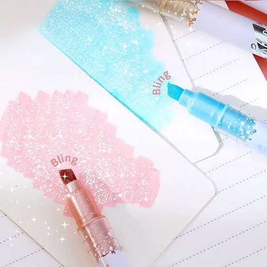 Picture of Double Headed Dual Color Glitter Highlighter – 6pcs Set (12 Colors Total)