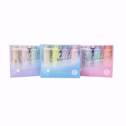 صورة Milk Tea Highlighter Pen Set – 3 Box Variations with Milk Tea Scent (4 Colors per Box)