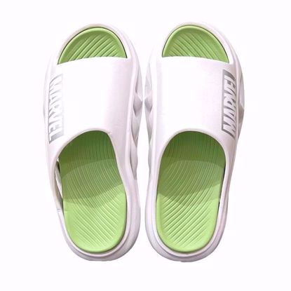 صورة Marvel Series Slippers – White & Green (260mm / EU 41–42)