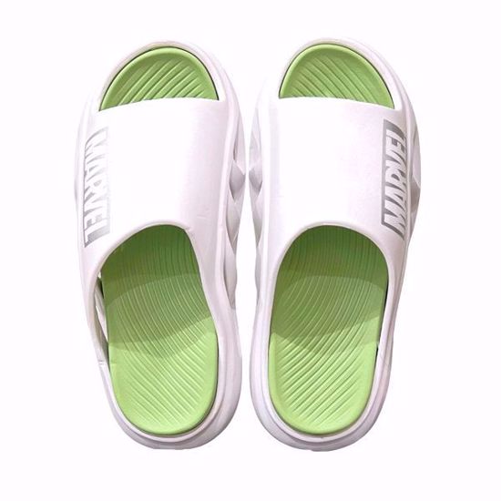 صورة Marvel Series Slippers – White & Green (260mm / EU 41–42)