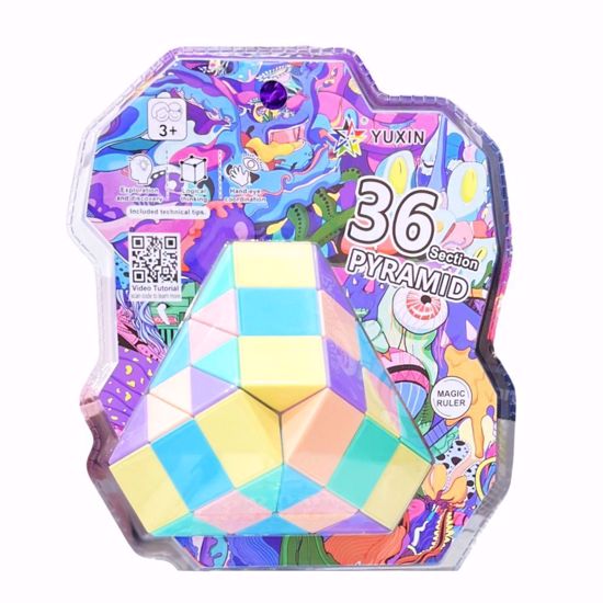 صورة Macaroon 36-Section Pyramid Magic Ruler Toy – Colorful Twisting Fun for Kids (Ages 3+)