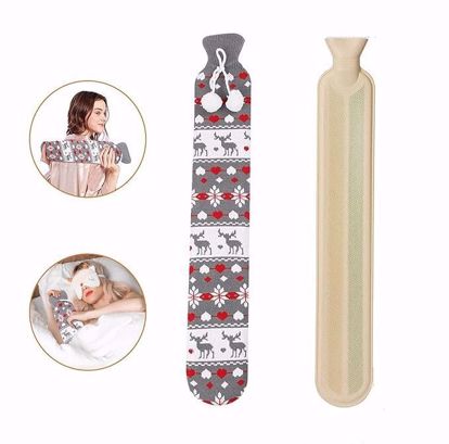 صورة Long Hot Water Bag with Cover – 72cm (Neck & Waist Relief)