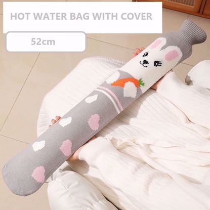 Picture of Long Hot Water Bag with Soft Cover – 52cm (Neck & Waist Relief)