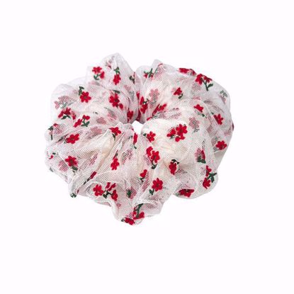 Picture of Hair Scrunchies with Sheer Floral Pattern
