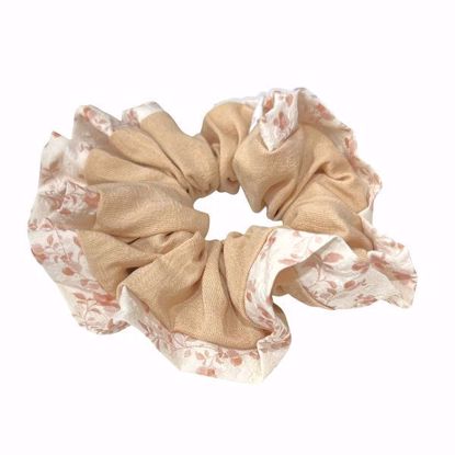 Picture of Hair Scrunchies (Beige with Floral Pattern)