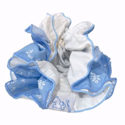 Picture of Ruffled Hair Scrunchie (Milk Blue Plaid – Ballet Style)
