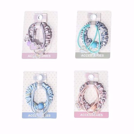 Picture of Basic Hair Ties (3 pcs) – 3 Kinds of Designs with Star & Heart Accents