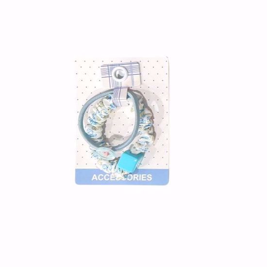 Picture of Basic Hair Ties (2 pcs) – Floral Pattern with Button Charm