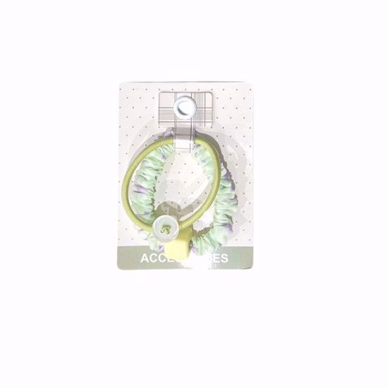 Picture of Basic Hair Ties (2 pcs) – Floral Pattern with Button Charm