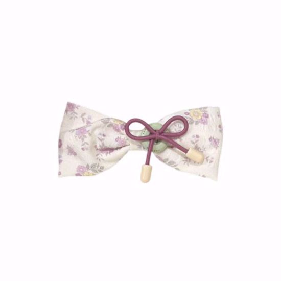 Picture of Ribbon Hair Clip with Purple Floral Design