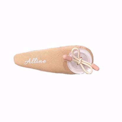 Picture of Hair Clip with Beige Ribbon and Button Accent