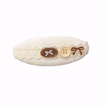Picture of White Hair clip with Button and Lace