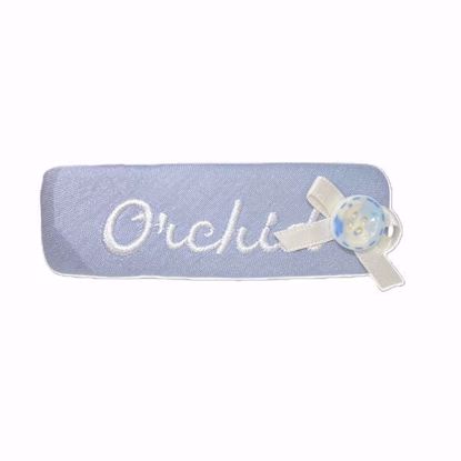 Picture of Hair Clip with Blue Ribbon and Button Accent