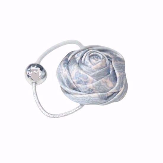 Picture of Blue Vintage Pattern Rose Hair Tie