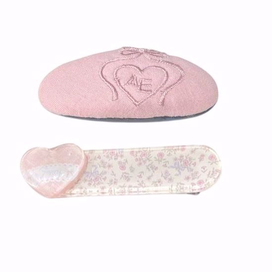 Picture of 2pcs Pastel Pink Hair Clip Set