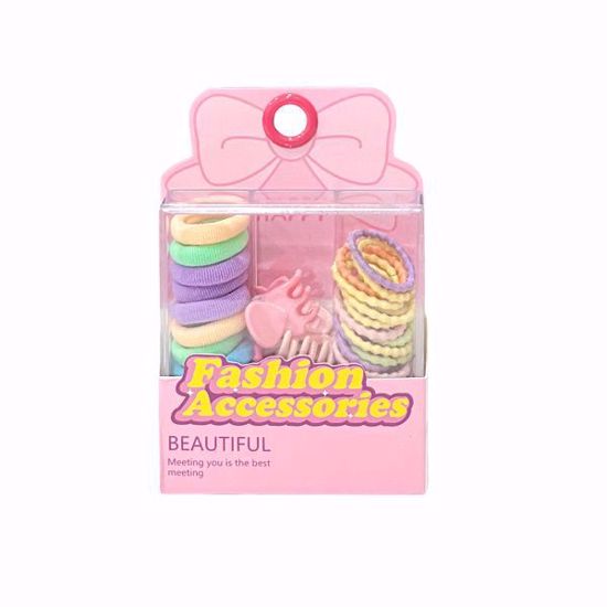 Picture of 3-in-1 Kids Hair Accessories Set – Mini Hair Clips, Towel Rings & Hair Ring Ties