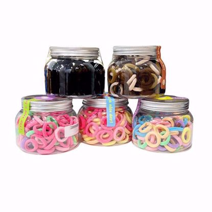 Picture of Towel Hair Ring Ties – Multi-Color Set in Jar