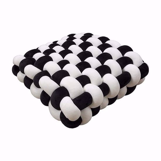 Picture of Two Tone Square Knot Pillow – Handmade Velvet Cushion