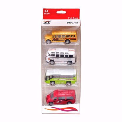 Picture of XLC X4 Metal Die-Cast Pull Back Vehicle Set – Buses & Vans