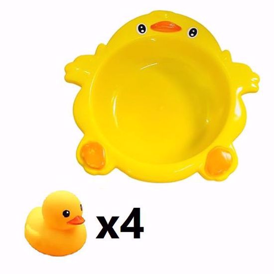 Picture of Duck Bath Set – 4 Squeak & Float Duckies with Yellow Duck Bowl