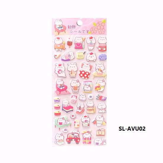 صورة 3D Puffy Stickers – Cat & Bunny Life