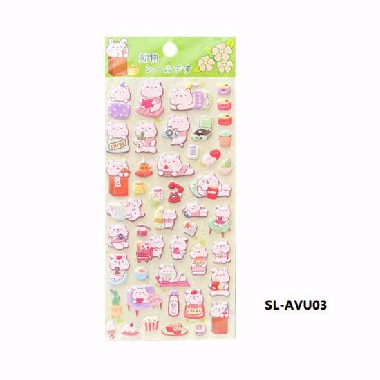 صورة 3D Puffy Stickers – Cat & Bunny Life