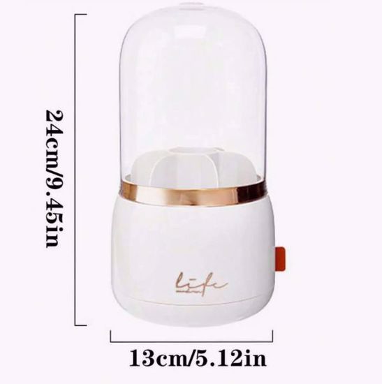 Picture of 360° Rotating Makeup Brush Organizer with Clear Dustproof Lid