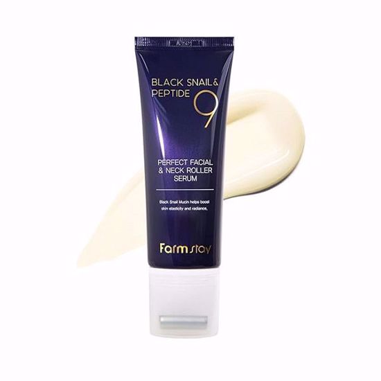 صورة FARMSTAY Black Snail & Peptide9 Perfect Facial & Neck Roller Serum