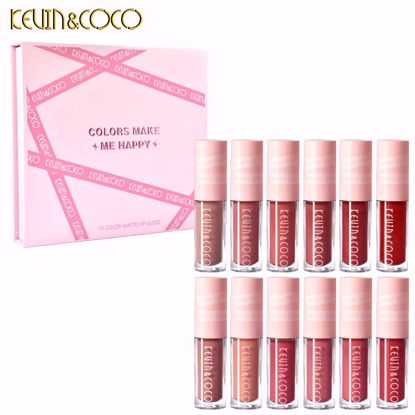 صورة KEVIN & COCO – “Colors Make Me Happy” 12-Color Matte Lip Gloss Set