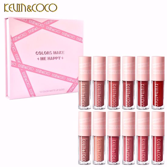 صورة KEVIN & COCO – “Colors Make Me Happy” 12-Color Matte Lip Gloss Set