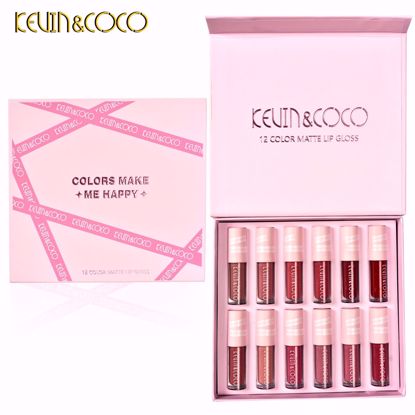 صورة KEVIN & COCO – “Colors Make Me Happy” 12-Color Matte Lip Gloss Set