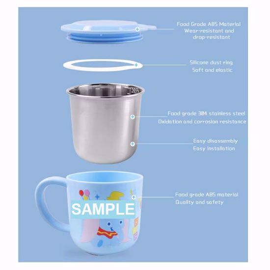صورة Disney Beauty & the Beast (Belle) Cartoon Stainless Steel Kids Cup