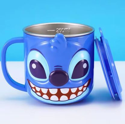 صورة Disney Stitch 3D Cartoon Stainless Steel Kids Cup