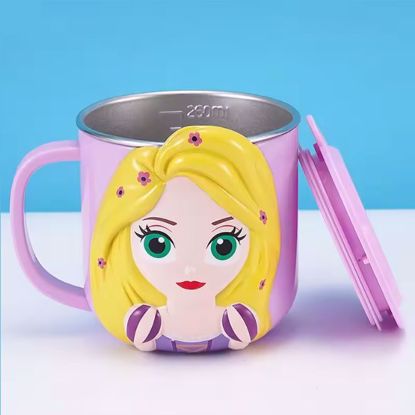 صورة Disney Rapunzel 3D Cartoon Stainless Steel Kids Cup