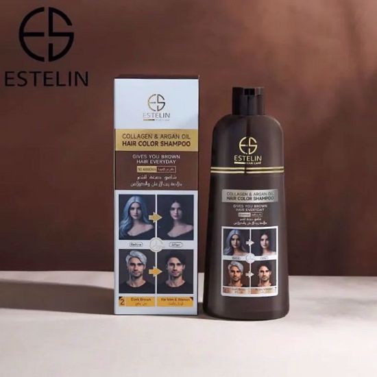 صورة ESTELIN Hair Color Shampoo – Dark Brown