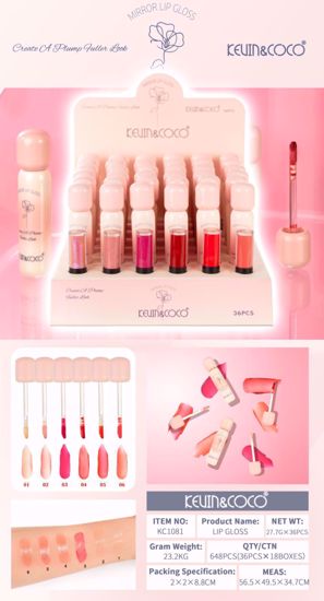 Picture of Kevin & Coco6-Shade Rose Love Glass Lip Gloss