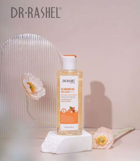 صورة Dr RASHEL Face & Body Almond Oil Collagen SPF50+ Natural Whitening Improves Skin Elasticity